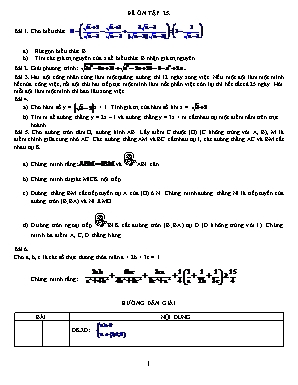 Đề ôn tập môn Toán Lớp 9 - Đề số 25 (Có đáp án)